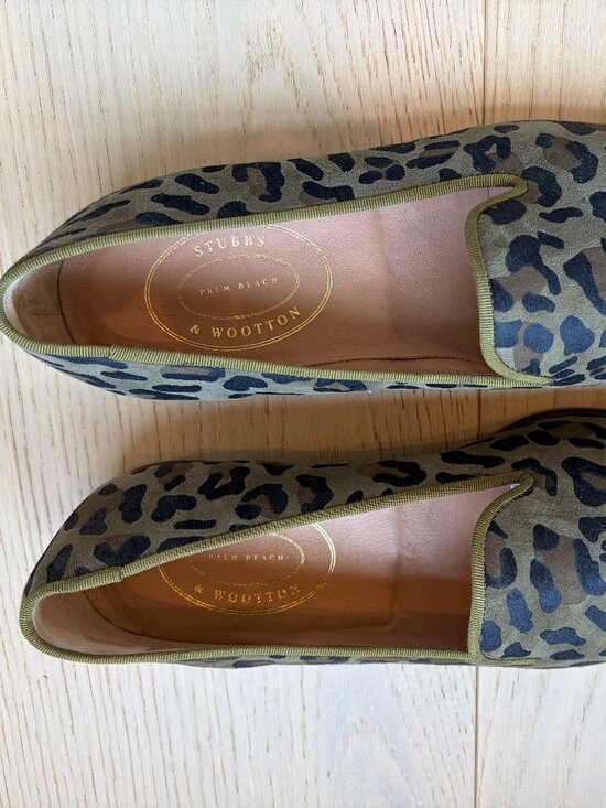 Stubbs & Wooton Lichen Leopard loafer MSRP $350